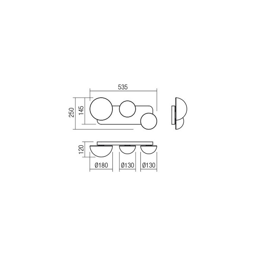 Redo 01-2472 - Επιτοίχιο φωτιστικό LUMIEN 3xG9/10W/230V χρυσό/λευκό