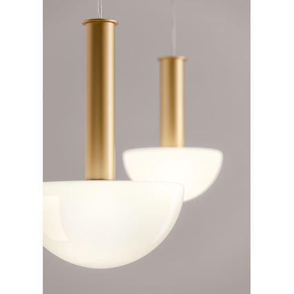 Redo 01-2474 - Κρεμαστό φωτιστικό με καλώδιο LUMIEN 1xG9/10W/230V Ø 13 cm χρυσό/λευκό