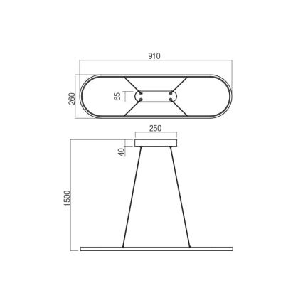 Redo 01-2523 - Led Dimmable κρεμαστό φωτιστικό οροφής LAP LED/32W/230V CRI 90 λευκό