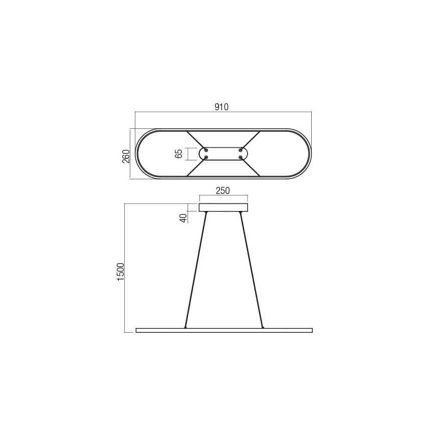 Redo 01-2523 - Led Dimmable κρεμαστό φωτιστικό οροφής LAP LED/32W/230V CRI 90 λευκό