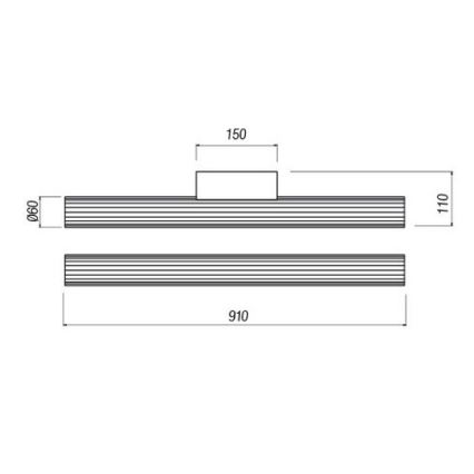 Redo 01-2593 - LED φωτιστικό για καθρέφτη μπάνιου RIGAL LED/18W/230V 4000K 91 cm CRI 90 IP44 γυαλιστερό χρώμιο/λευκό