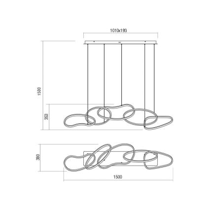 Redo 01-2597 - Led Dimmable κρεμαστό φωτιστικό οροφής BIAS LED/108,6W/230V CRI 90 3000K λευκό