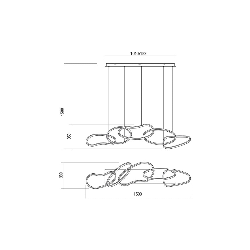 Redo 01-2597 - Led Dimmable κρεμαστό φωτιστικό οροφής BIAS LED/108,6W/230V CRI 90 3000K λευκό