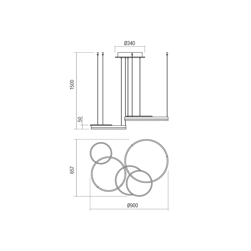Redo 01-2605 - LED Ρυθμιζόμενο κρεμαστό φωτιστικό σε καλώδιο SIGUA LED/99W/230V CRI 90 λευκό