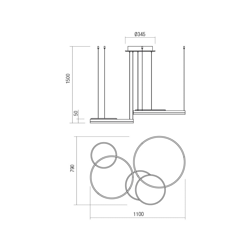 Redo 01-2610 - Led Dimmable κρεμαστό φωτιστικό οροφής SIGUA LED/114W/230V CRI 90 3000K καφέ