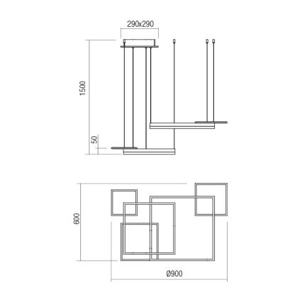 Redo 01-2613 - Κρεμαστό φωτιστικό LED ρυθμιζόμενης έντασης σε καλώδιο SIGUA LED/110W/230V CRI 90 καφέ