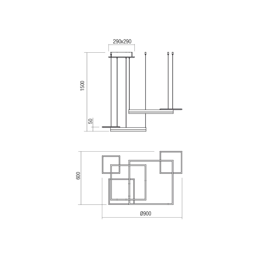 Redo 01-2613 - Κρεμαστό φωτιστικό LED ρυθμιζόμενης έντασης σε καλώδιο SIGUA LED/110W/230V CRI 90 καφέ