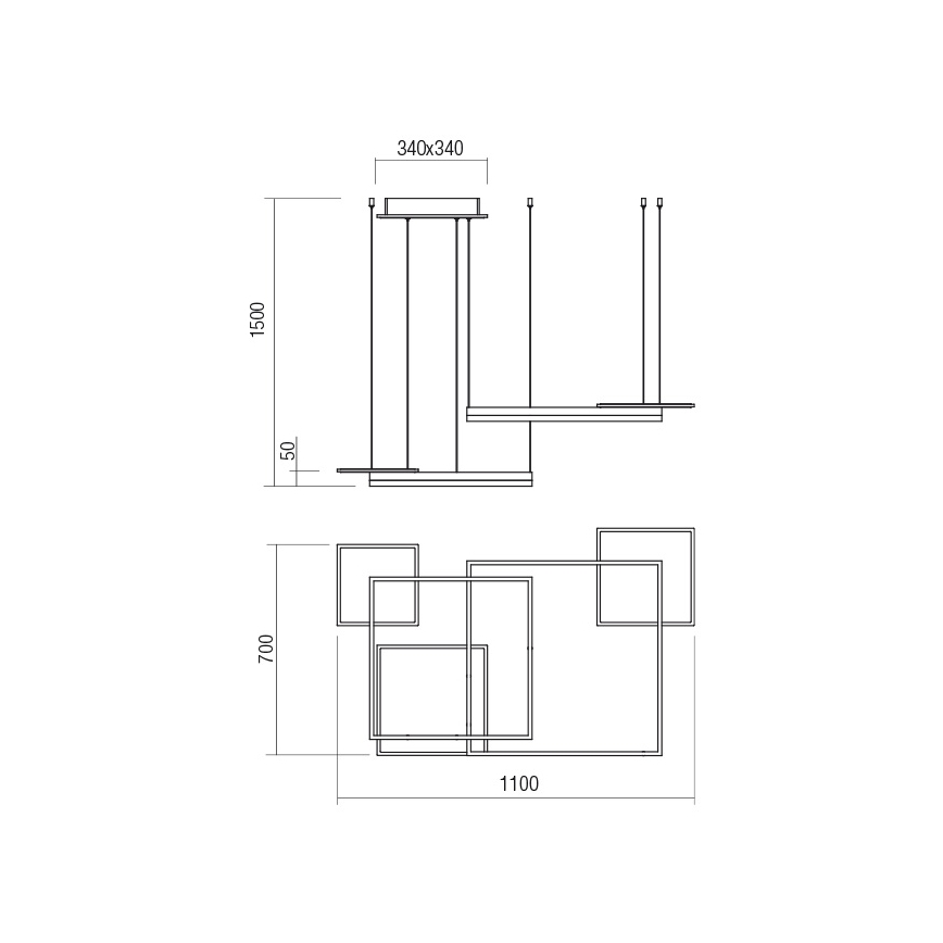 Redo 01-2614 - Ρυθμιζόμενο κρεμαστό φωτιστικό LED με καλώδιο SIGUA LED/137W/230V CRI 90 λευκό