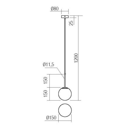 Redo 01-2623 - Κρεμαστό φωτιστικό οροφής NIVA 1xE14/28W/230V