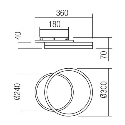 Redo 01-2628 - Φωτιστικό τοίχου LED CONNECT LED/28W/230V λευκό