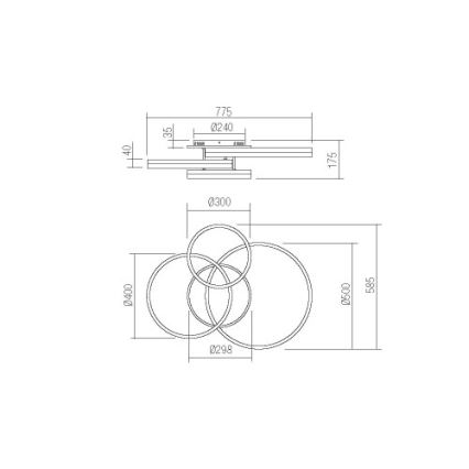 Redo 01-2632 - Φωτιστικό οροφής LED CONNECT LED/90W/230V λευκό