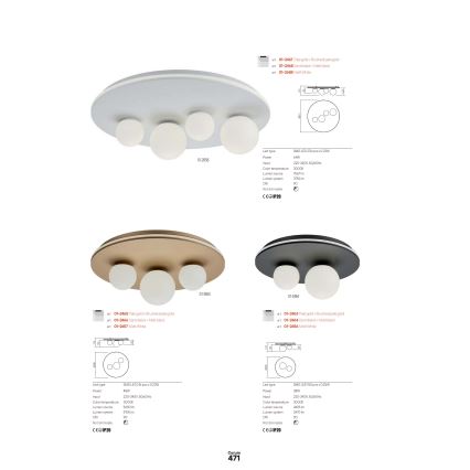 Redo 01-2657 - Φωτιστικό οροφής LED CORUM LED/48W/230V 3000K CRI 90 λευκό