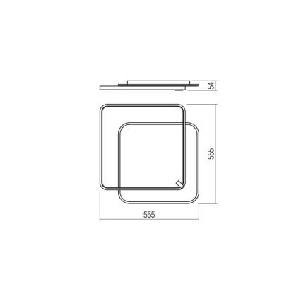 Redo 01-2662 - Φωτιστικό οροφής LED ARP LED/55W/230V μαύρο