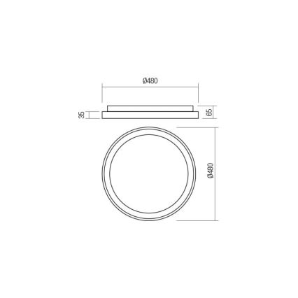 Redo 01-2667 - LED Dimmable φωτιστικό οροφής ICONIC LED/40W/230V διάμετρος 48 cm χρυσαφί