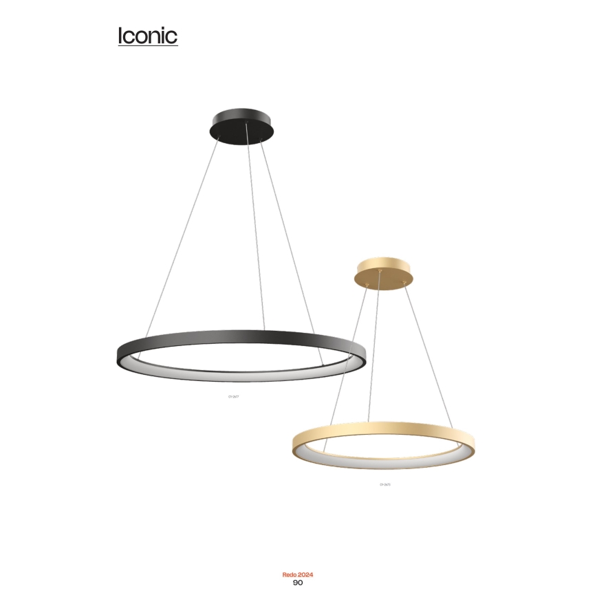 Redo 01-2676 - Led Dimmable κρεμαστό φωτιστικό οροφής ICONIC LED/60W/230V διάμετρος 78 cm χρυσαφί