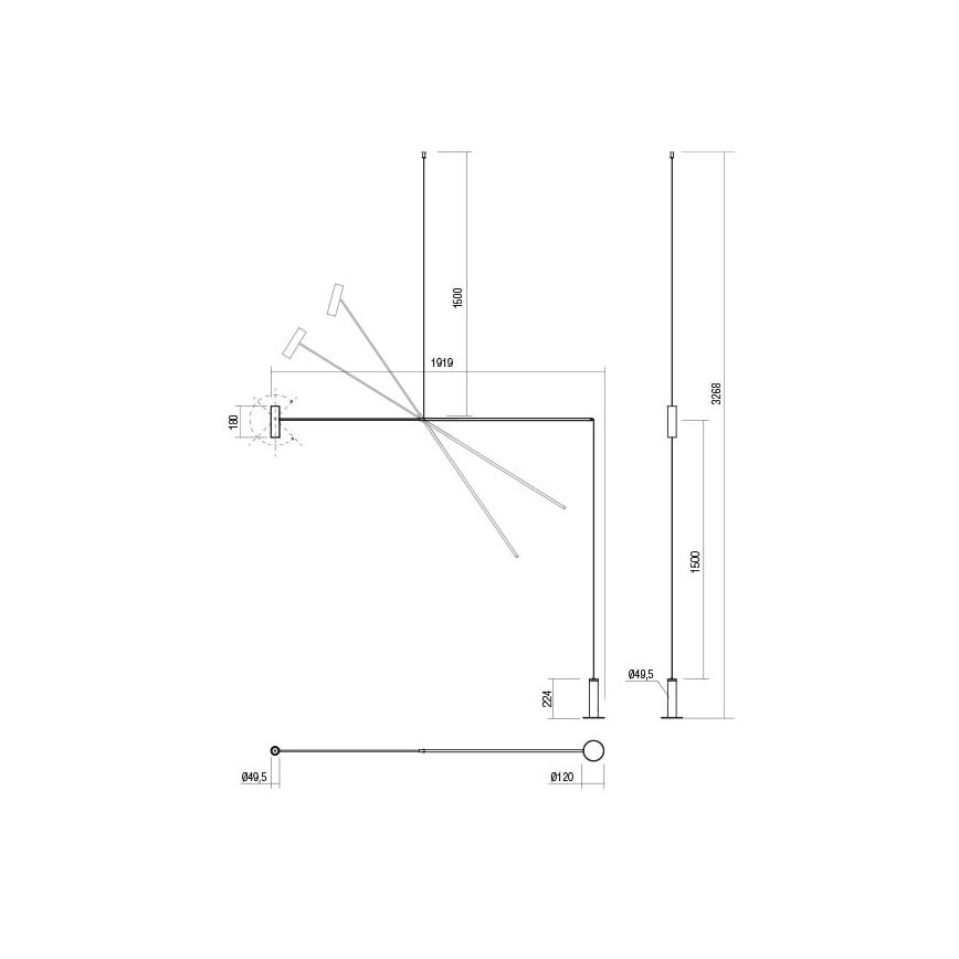 Redo 01-2695 - Επιδαπέδια λάμπα dimming LED PICAS LED/12W/230V μαύρο