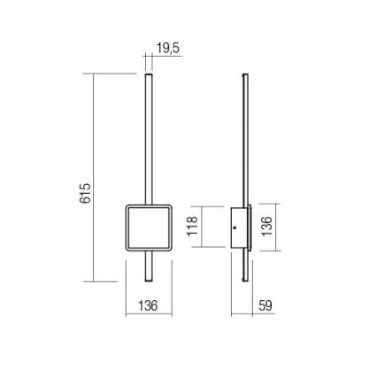 Redo 01-2696 - Επιτοίχιο LED φωτιστικό DIAZ LED/20W/230V CRI 90 λευκό