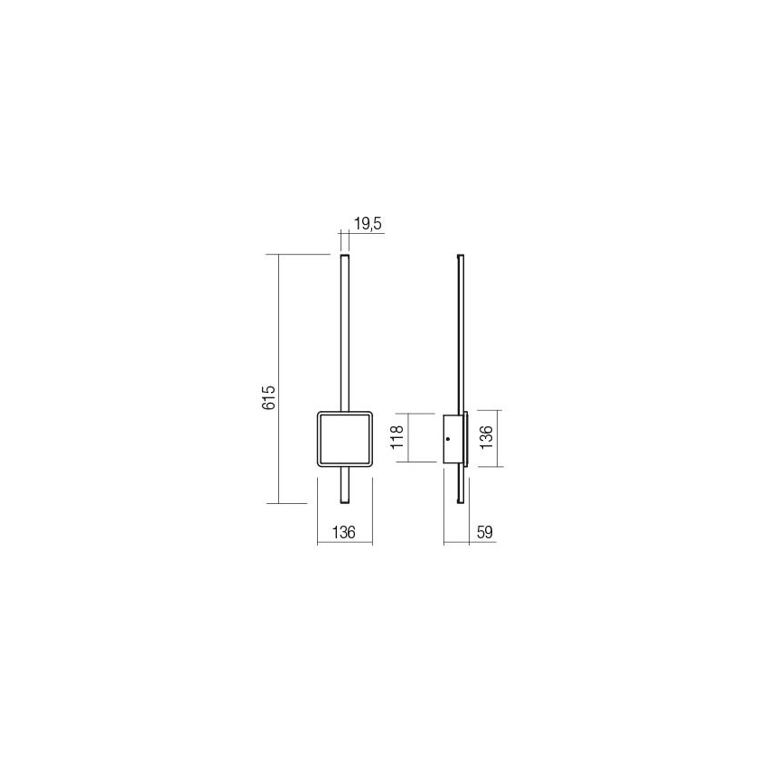 Redo 01-2696 - Επιτοίχιο LED φωτιστικό DIAZ LED/20W/230V CRI 90 λευκό