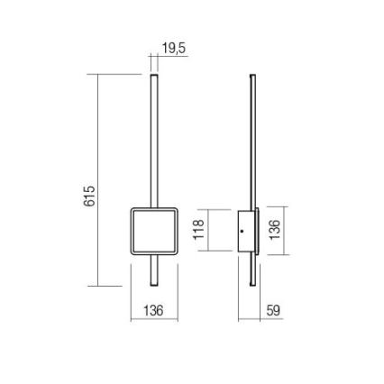 Redo 01-2697 - LED Επιτοίχιο φωτιστικό DIAZ LED/20W/230V CRI 90 χρυσό
