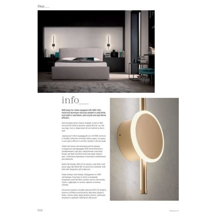 Redo 01-2699 - Φωτιστικό τοίχου LED DIAZ LED/18W/230V CRI 90 λευκό
