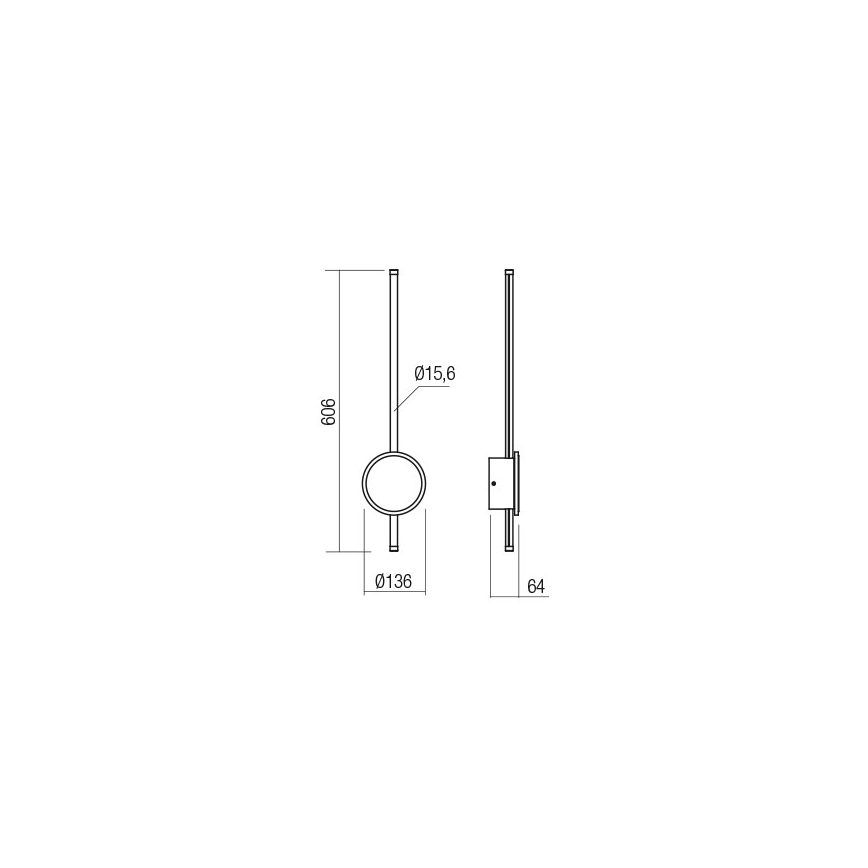 Redo 01-2699 - Φωτιστικό τοίχου LED DIAZ LED/18W/230V CRI 90 λευκό