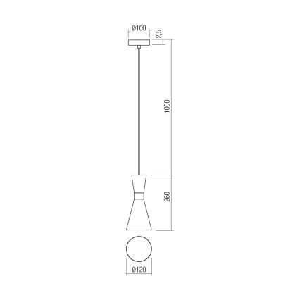 Redo 01-2710 - Κρεμαστό φωτιστικό οροφής KILT 1xE27/42W/230V διάμετρος 12 cm χρυσό
