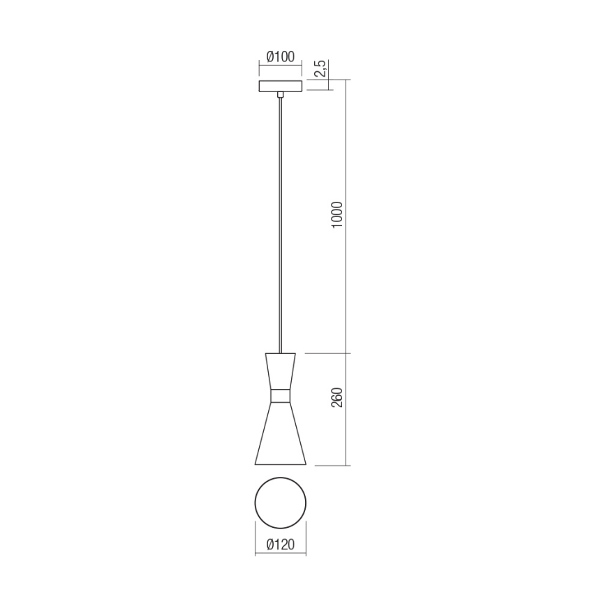 Redo 01-2710 - Κρεμαστό φωτιστικό οροφής KILT 1xE27/42W/230V διάμετρος 12 cm χρυσό