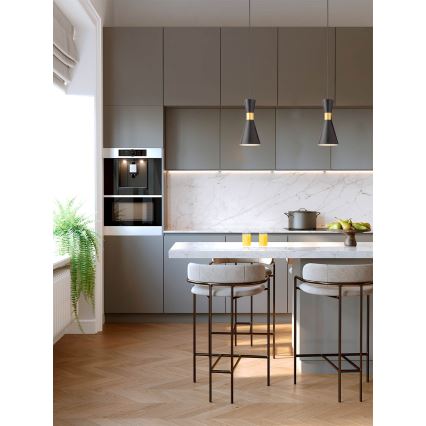 Redo 01-2711 - Κρεμαστό φωτιστικό οροφής KILT 1xE27/42W/230V διάμετρος 12 cm μαύρο