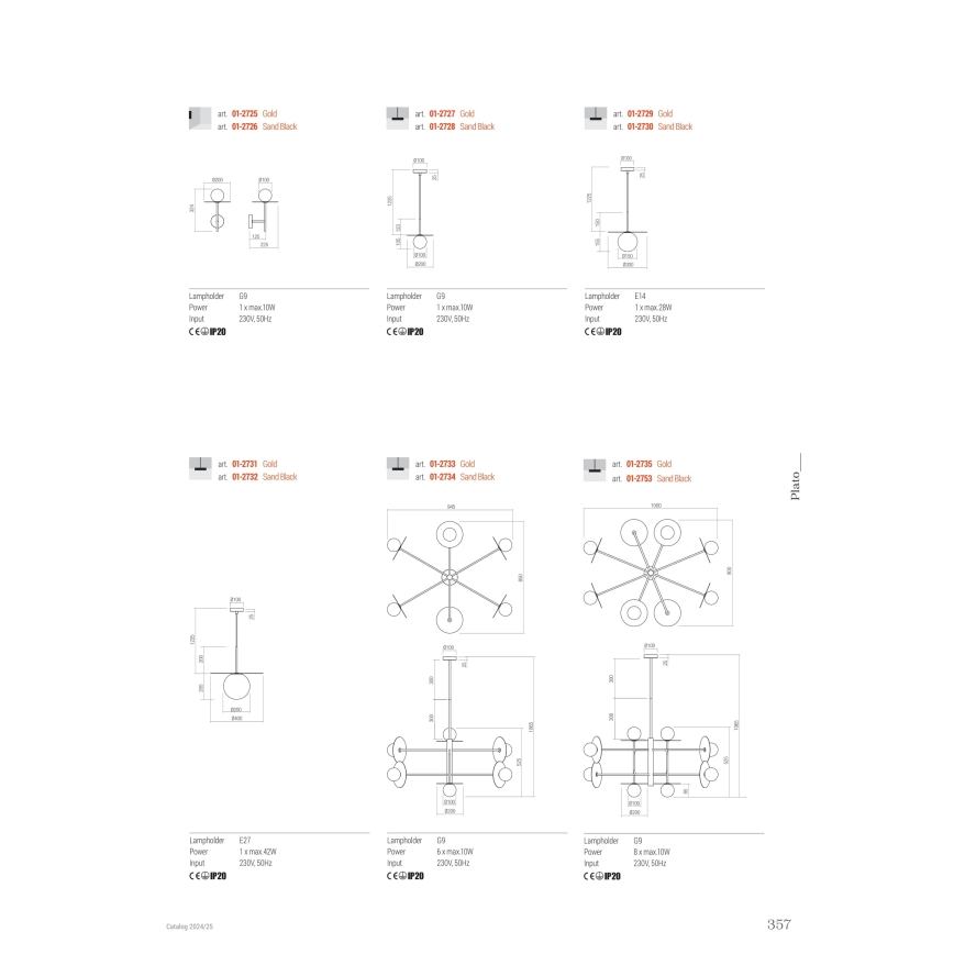 Redo 01-2725 - Λάμπα τοίχου PLATO 1xG9/10W/230V χρυσό