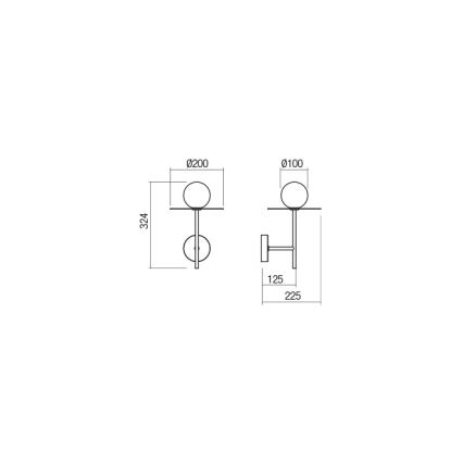 Redo 01-2726 - Λάμπα τοίχου PLATO 1xG9/10W/230V μαύρο
