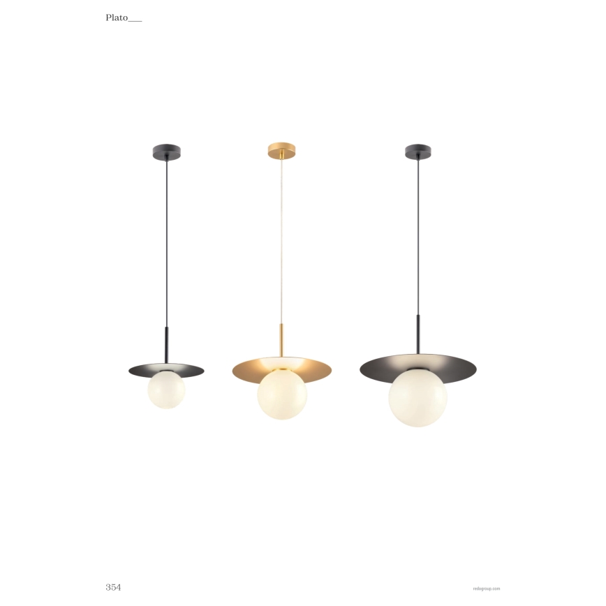 Redo 01-2727 - Κρεμαστό φωτιστικό οροφής PLATO 1xG9/10W/230V διάμετρος 20 cm χρυσό