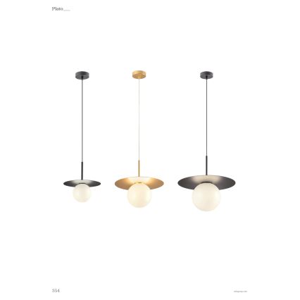 Redo 01-2728 - Κρεμαστό φωτιστικό οροφής PLATO 1xG9/10W/230V διάμετρος 20 cm μαύρο