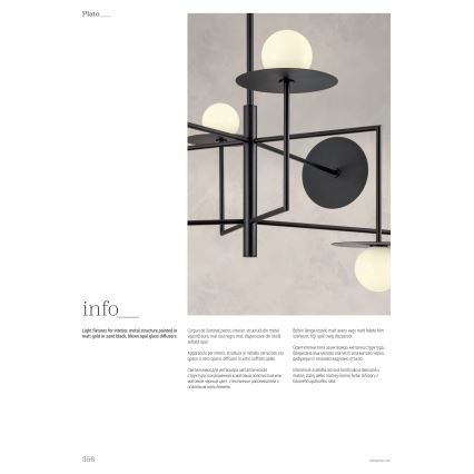 Redo 01-2733 - Κρεμαστό φωτιστικό PLATO 6xG9/10W/230V χρυσό