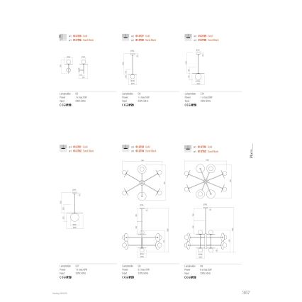 Redo 01-2733 - Κρεμαστό φωτιστικό PLATO 6xG9/10W/230V χρυσό