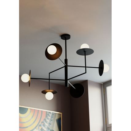 Redo 01-2734 - Κρεμαστό φωτιστικό PLATO 6xG9/10W/230V μαύρο