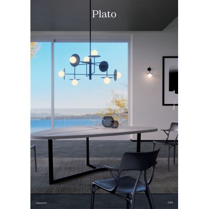 Redo 01-2734 - Κρεμαστό φωτιστικό PLATO 6xG9/10W/230V μαύρο