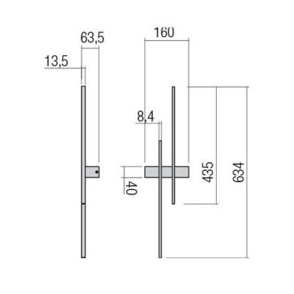 Redo 01-2744 - LED επιτοίχιο φωτιστικό TANGENT LED/13W/230V CRI 90 λευκό