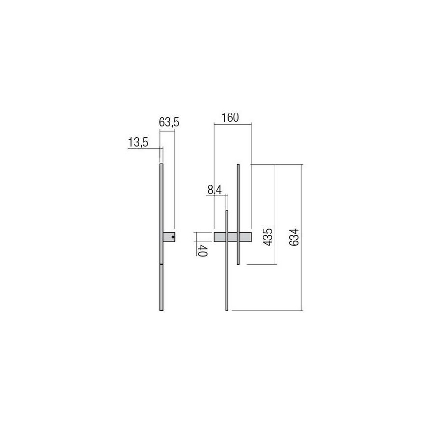 Redo 01-2744 - LED επιτοίχιο φωτιστικό TANGENT LED/13W/230V CRI 90 λευκό