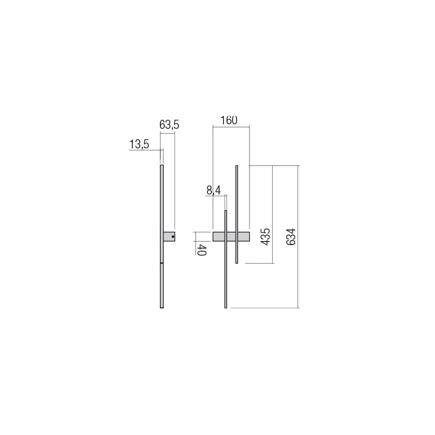 Redo 01-2745 - Επιτοίχιο φωτιστικό LED TANGENT LED/13W/230V CRI 90 μαύρο