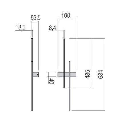 Redo 01-2746 - Επιτοίχιο φωτιστικό LED TANGENT LED/13W/230V 3000K 63,4 cm CRI 90 λευκό