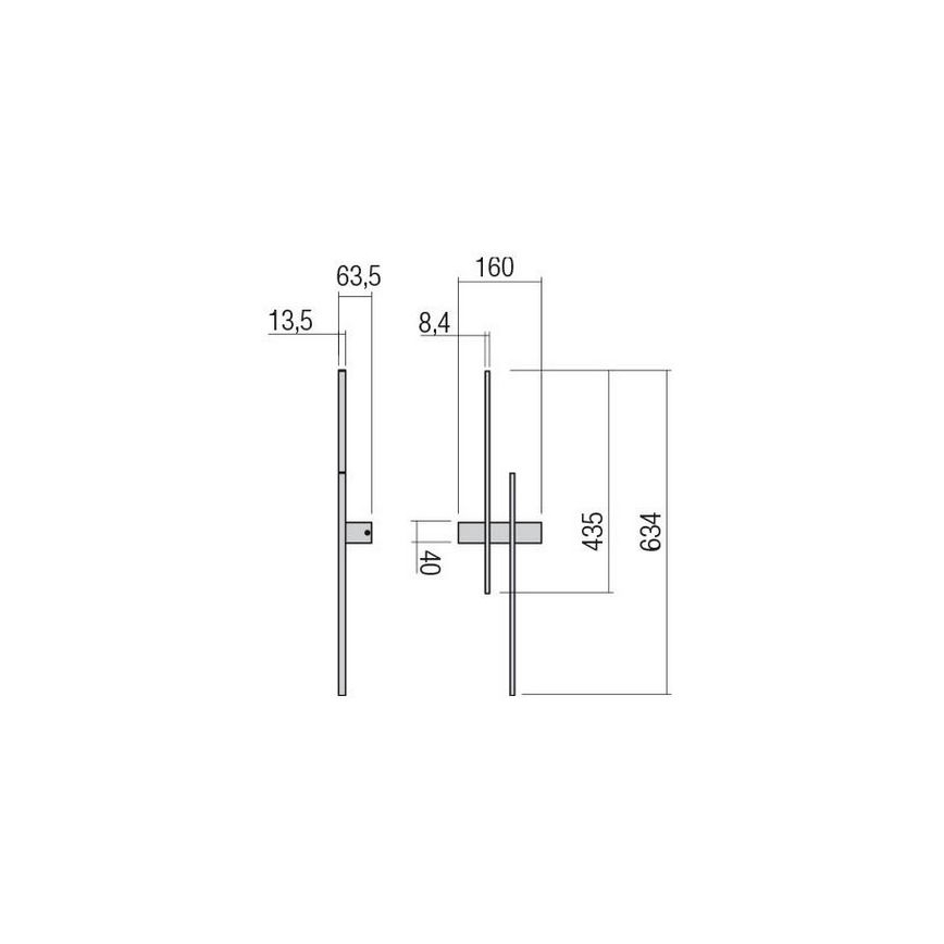 Redo 01-2746 - Επιτοίχιο φωτιστικό LED TANGENT LED/13W/230V CRI 90 λευκό