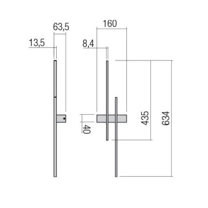 Redo 01-2747 - Επιτοίχιο LED φωτιστικό TANGENT LED/13W/230V CRI 90 μαύρο