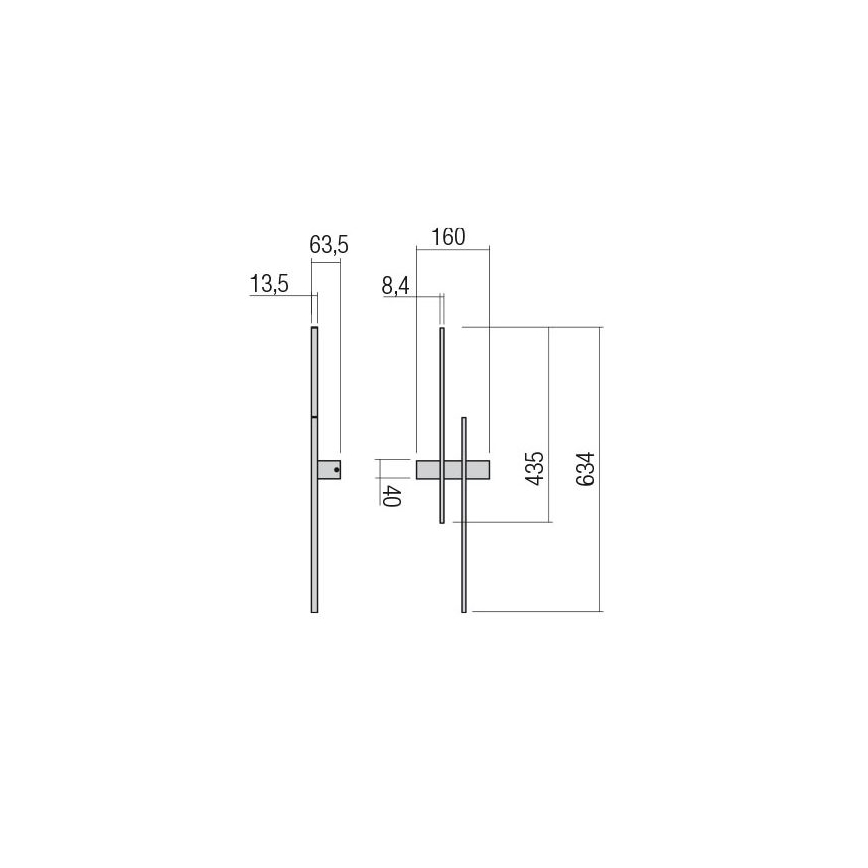 Redo 01-2747 - Επιτοίχιο LED φωτιστικό TANGENT LED/13W/230V CRI 90 μαύρο