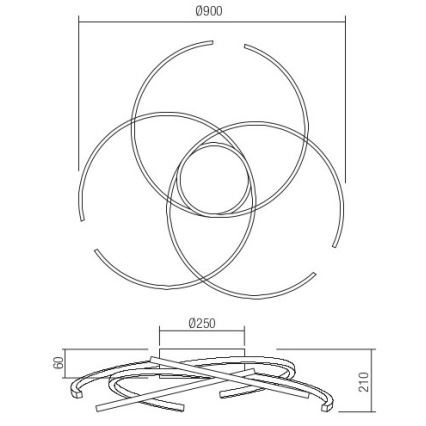 Redo 01-2748 - LED Dimmable φωτιστικό οροφής ALIEN LED/75W/230V 3000K διάμετρος 90 cm λευκό