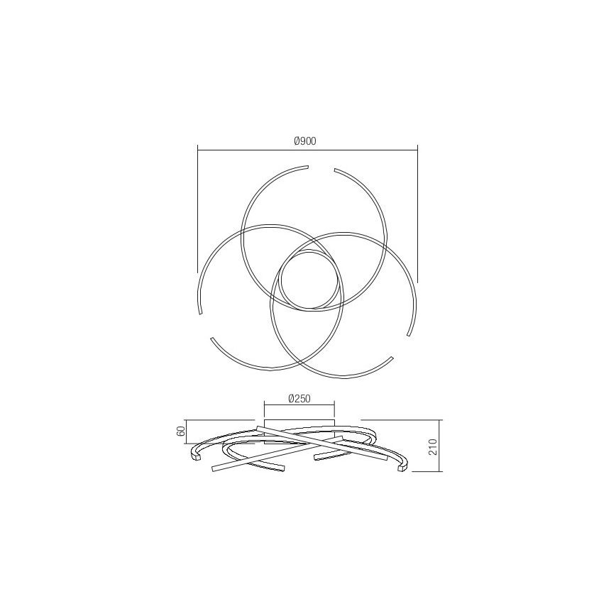 Redo 01-2748 - LED Dimmable φωτιστικό οροφής ALIEN LED/75W/230V 3000K διάμετρος 90 cm λευκό