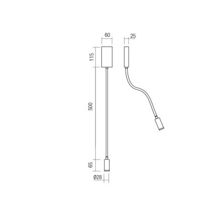 Redo 01-2754 - Λάμπα τοίχου LED WALLIE LED/3W/230V USB CRI 90 λευκό