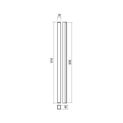 Redo 01-2765 - LED επιτοίχιο φωτιστικό PLOT LED/31W/230V 90 cm μαύρο