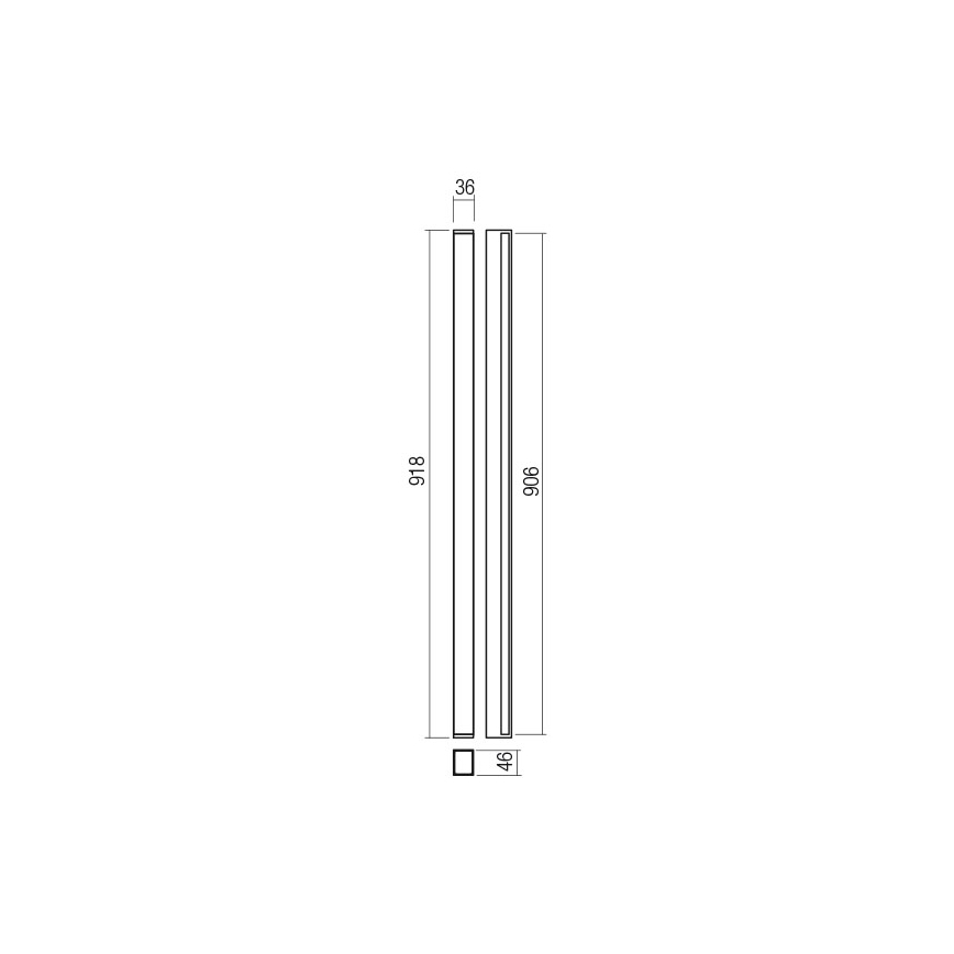 Redo 01-2765 - LED επιτοίχιο φωτιστικό PLOT LED/31W/230V 90 cm μαύρο