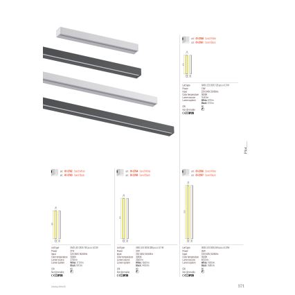 Redo 01-2766 - LED φωτιστικό τοίχου PLOT LED/35W/230V 120 cm λευκό