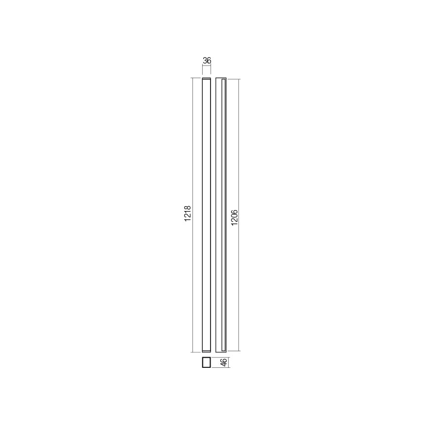 Redo 01-2767 - Επιτοίχιο φωτιστικό PLOT LED/35W/230V 120 cm μαύρο